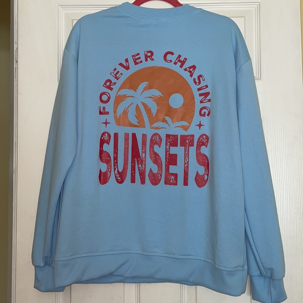 Blue Sunsets Sweatshirt, NEW, XL